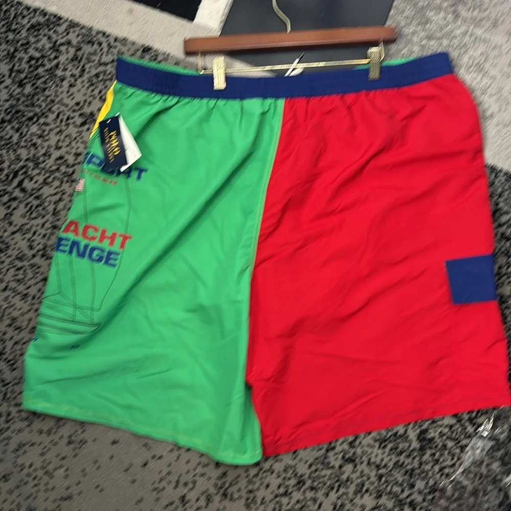 Polo Ralph Lauren Classic Red and Blue Block Board Shorts with Size 4XLT - Picture 2 of 8